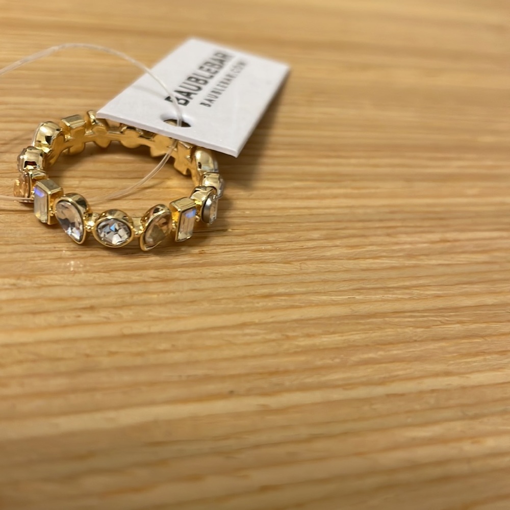 Baublebar Gold Tone/Crystal Mixed Shape Band Ring